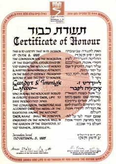Leendert Lafeber en Immigje Kiers (Yad Vashem)
